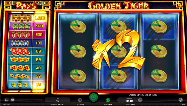 Golden Tiger Slots by Games Global — hero banner at PowerUp Casino Canada