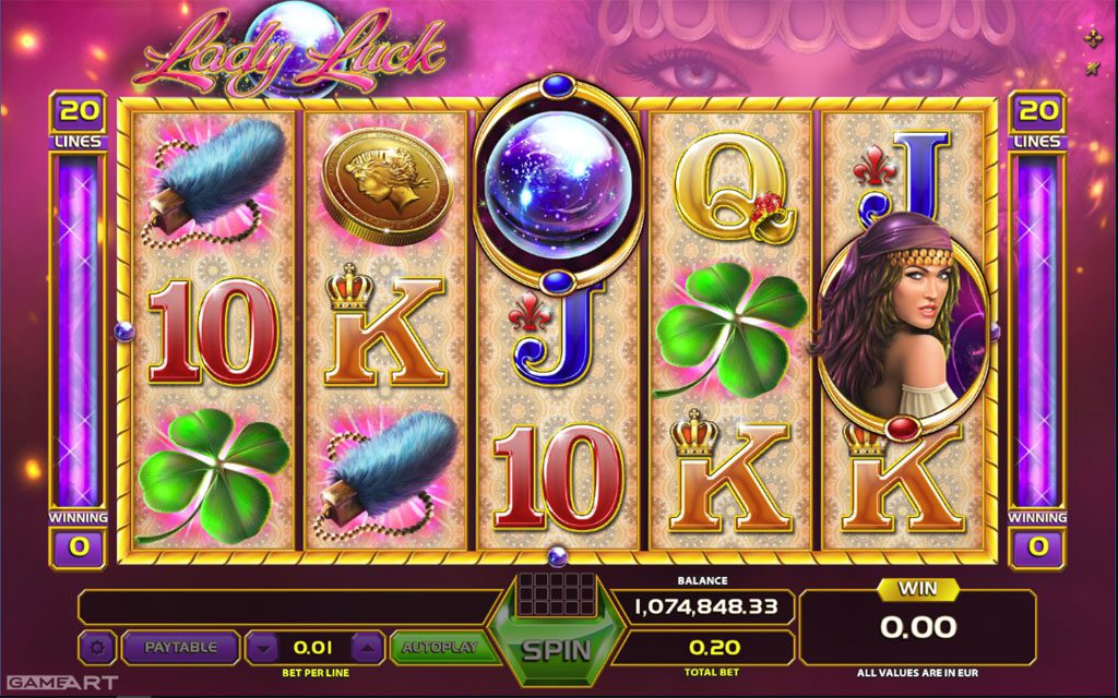 Lady Luck Slots by GameArt — hero banner at PowerUp Casino Canada