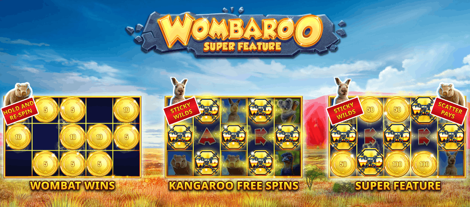 Wombaroo Slot by IGT — main hero banner at PowerUp Casino